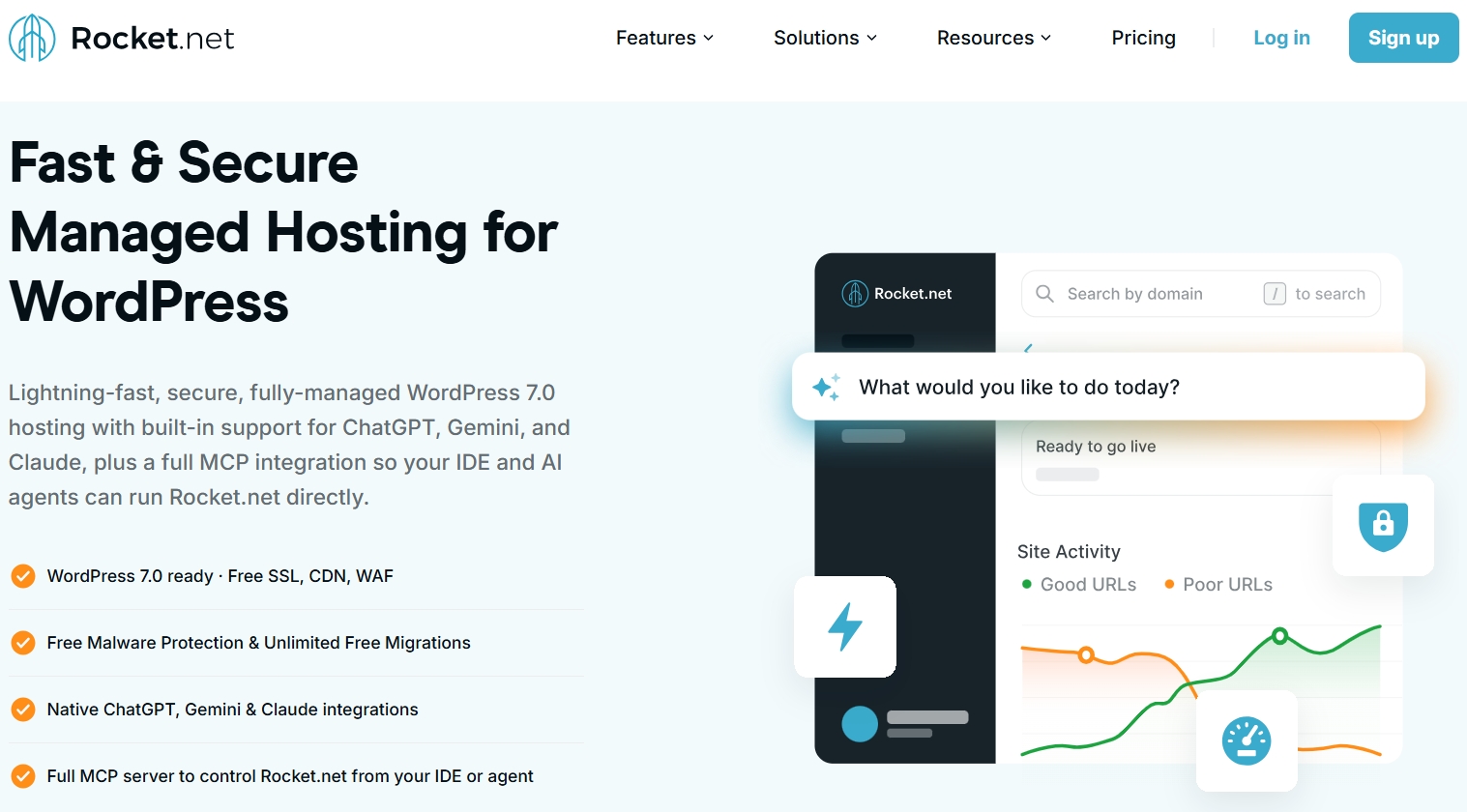 rocketnet wordpress hosting