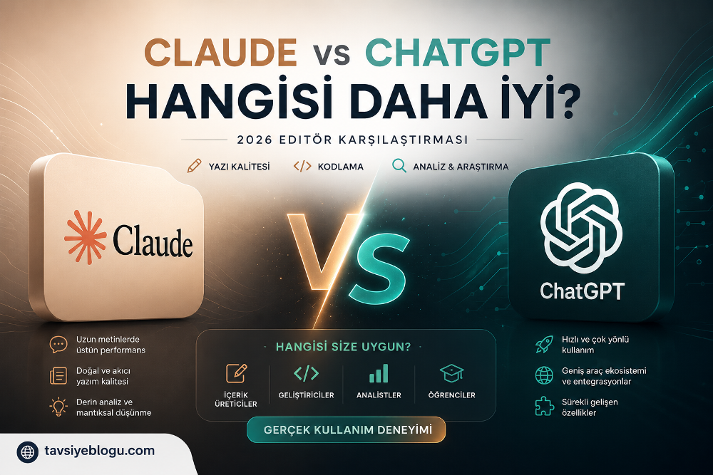 Claude ve ChatGPT Hangisi Daha İyi? (2026 Editör Karşılaştırması)